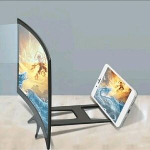 1pc Curved Screen Mobile Phone Screen Magnifier Desktop Stand Hd Video Amplifier